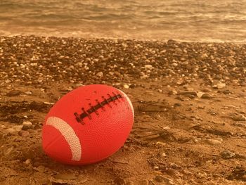 Close-up of a ball on beach