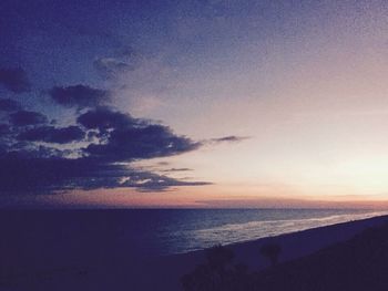 Scenic view of sea at sunset