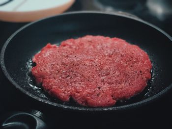 Close-up of meat in plate