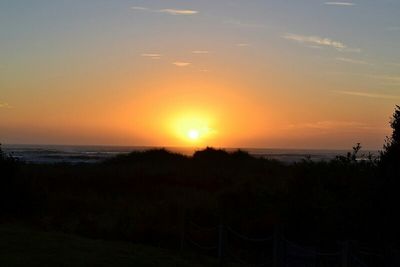 Scenic view of sea at sunset