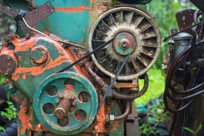 Close-up of rusty machine part