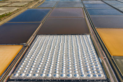 High angle view of salt flats