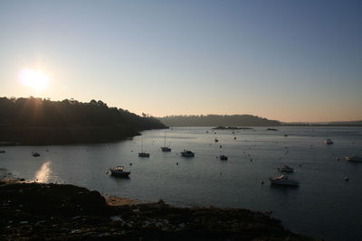 Scenic view of sea during sunset