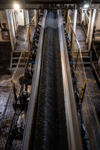 High angle view of railroad track