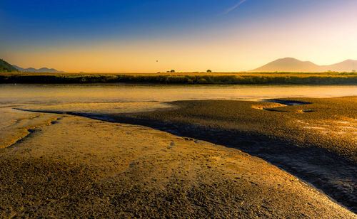 Sunset at suncheon bay ecological park in south korea