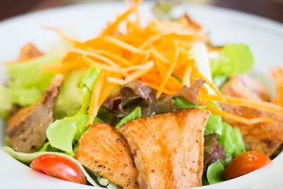 Close-up of salad served in plate