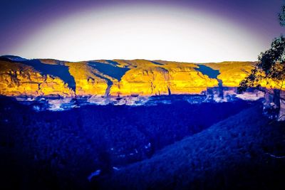 Scenic view of landscape against clear sky