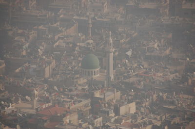 High angle view of buildings in city