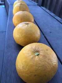 High angle view of lemon on table