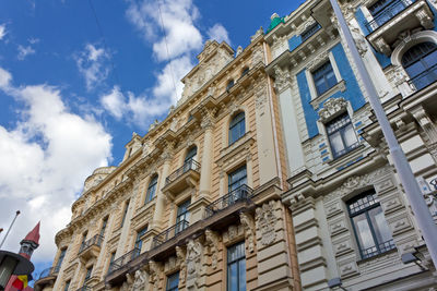 Low angle view of buildings against sky