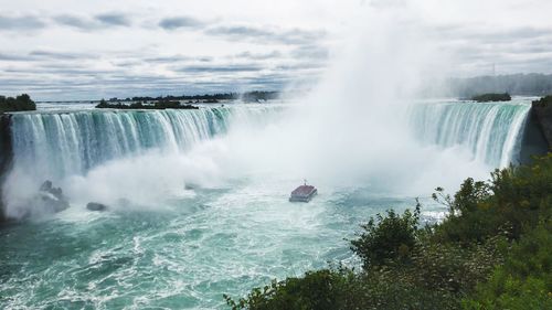 Scenic view of waterfall