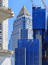 Low angle view of buildings in city