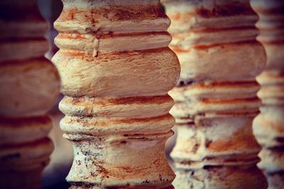 Close-up of stack of stacked for sale