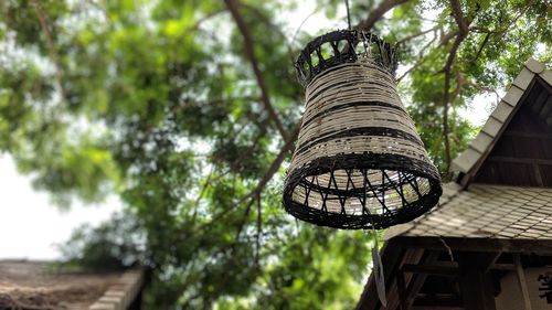 Low angle view of lantern and traditional building