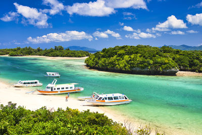 Beautiful coral reaf sea of kabira bay