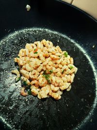 High angle view of vegetables on pan