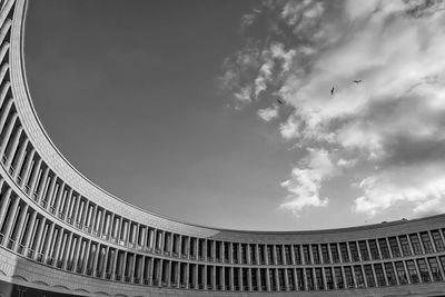 Low angle view of modern building against sky