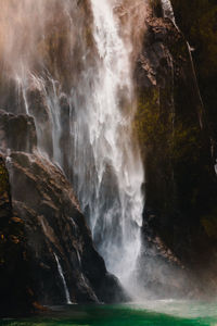 Scenic view of waterfall