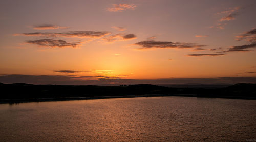 Scenic view of landscape at sunset