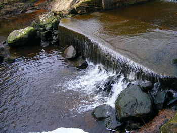 Water splashing on riverbank