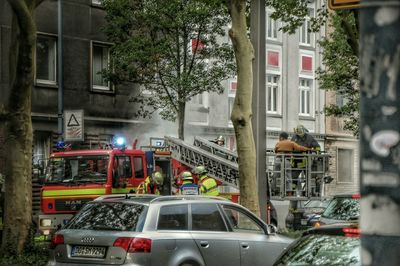 Cars parked in front of building