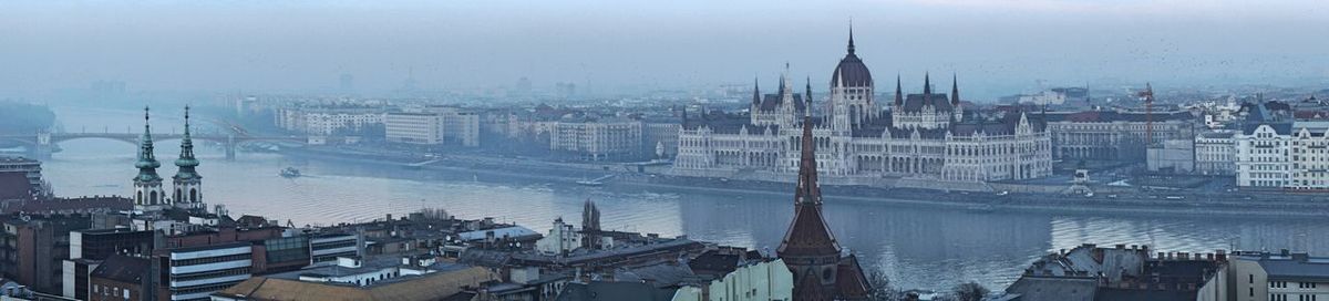 High angle view of buildings in city