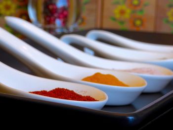 Close-up of spices in bowl on table