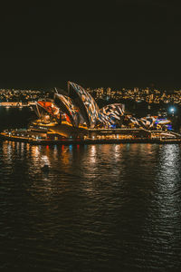 Illuminated city at night