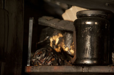 Close-up of a jar on table