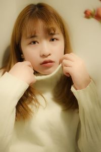 Close-up portrait of happy girl