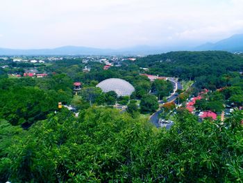 High angle view of town