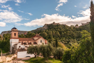Landscape with views of the sant josep church and the castle of xativa.