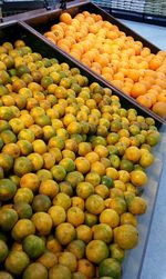 High angle view of fruits for sale at market stall