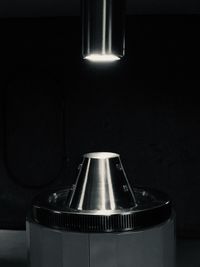 Close-up of illuminated electric lamp at home