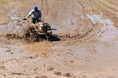 Full length of man at construction site