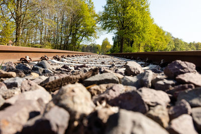 Surface level of railroad track