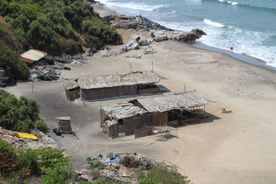 High angle view of beach and buildings