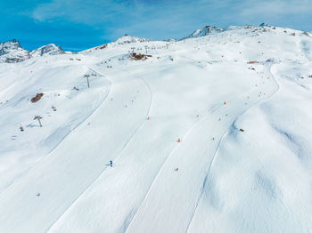 Aerial view on zermatt valley and matterhorn peak