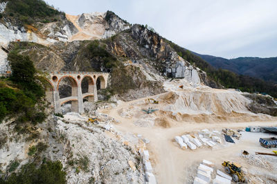 High angle view of old ruins