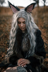 Portrait of beautiful young woman