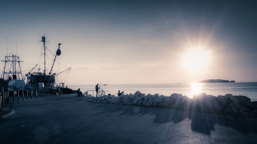 Panoramic view of sea against sky during sunset