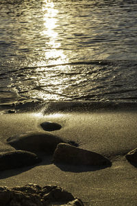 Scenic view of sea during sunset