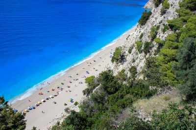 High angle view of beach