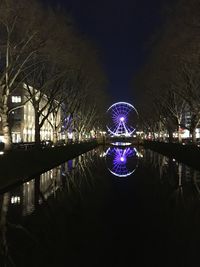 Illuminated city at night