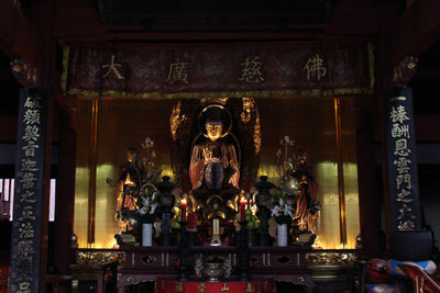 Statue of buddha in temple