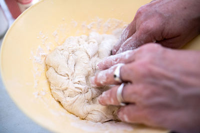 Close-up of woman preparing food