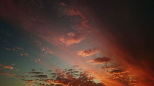 Low angle view of sky at sunset