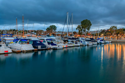 Boats in harbor