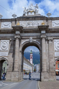 View of historic building against cloudy sky