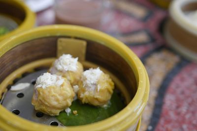 Close-up of food in bowl on table